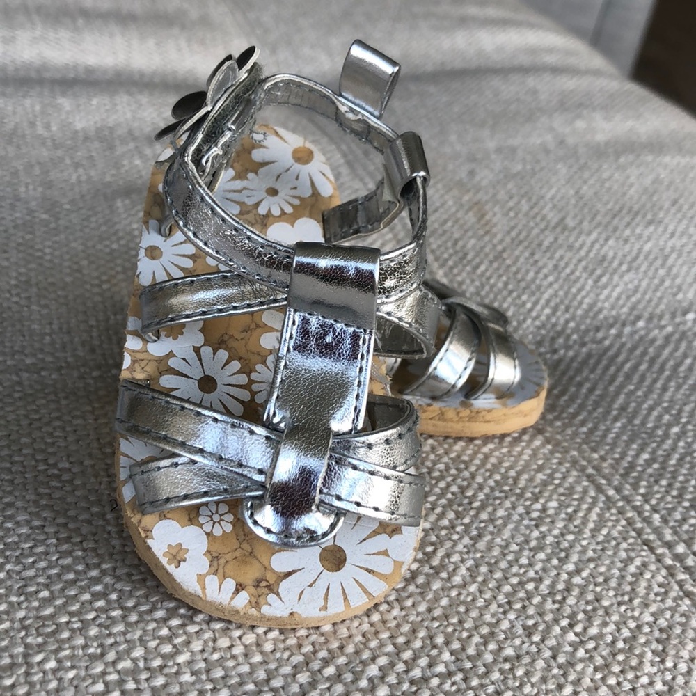 Silver Sandals. Size 2.